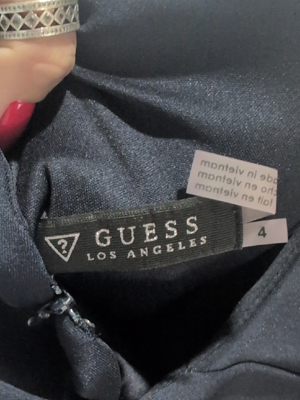 Guess Navy Crisscross Neck Mini Dress - Picture 4 of 4